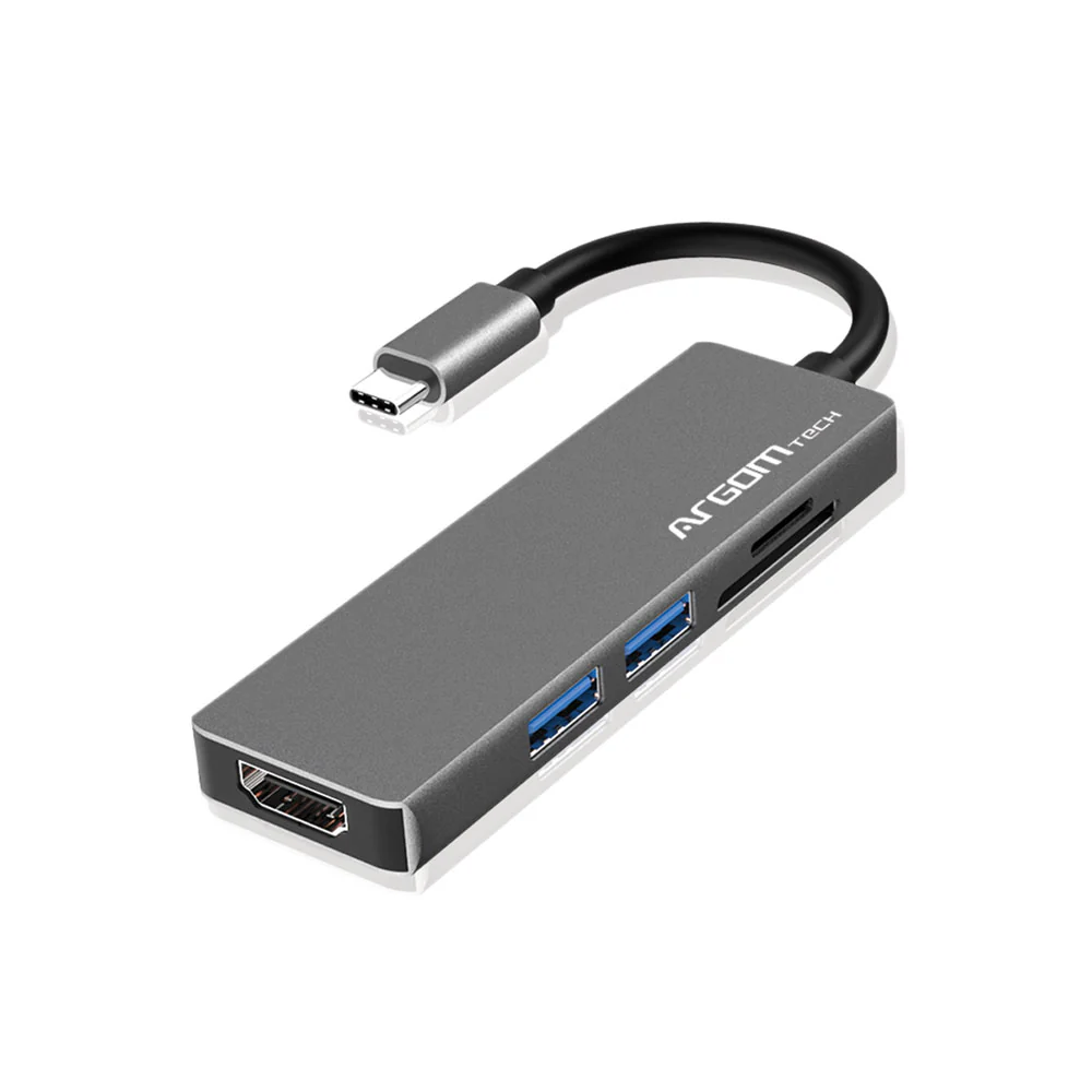 One Axess 5 in 1 Type C Hub with 2xUSB, HDMI, SD, microSD cards – compatible with PC & Mac