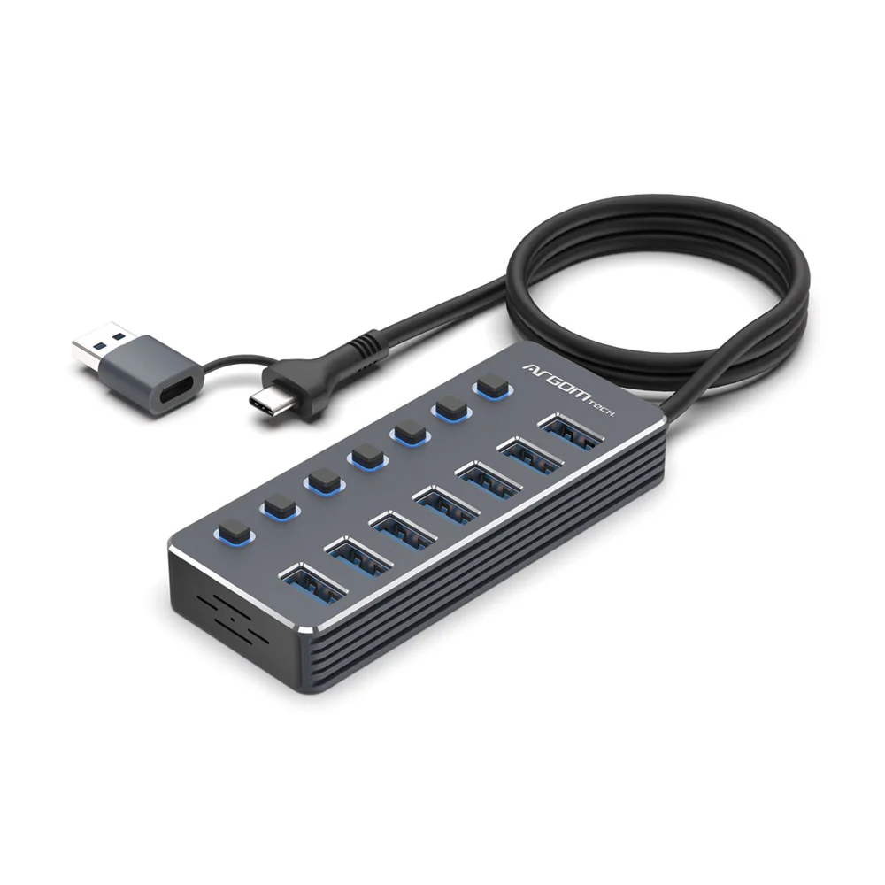 One Axess 7 in 1 Dual USB Hub with 7xUSB 3.0 – compatible with PC & Mac